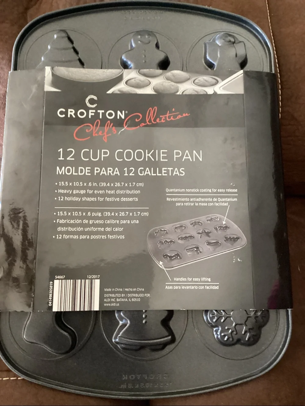 NEW-NEW Crofton Chef’s Collection 12 Cup Cookie Pan Diamond Sparkle Finish
